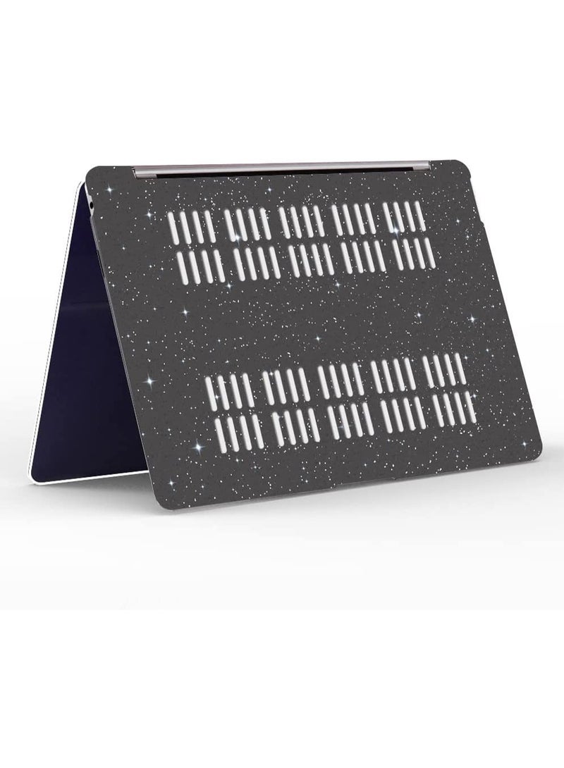 Sparkly Glitter Plastic Hard Shell Case Compatible with MacBook Air 15 inch 2026--2023 Release M5 A3448/M4 A3241/M3 A3114/M2 A2941,Black - Image 3